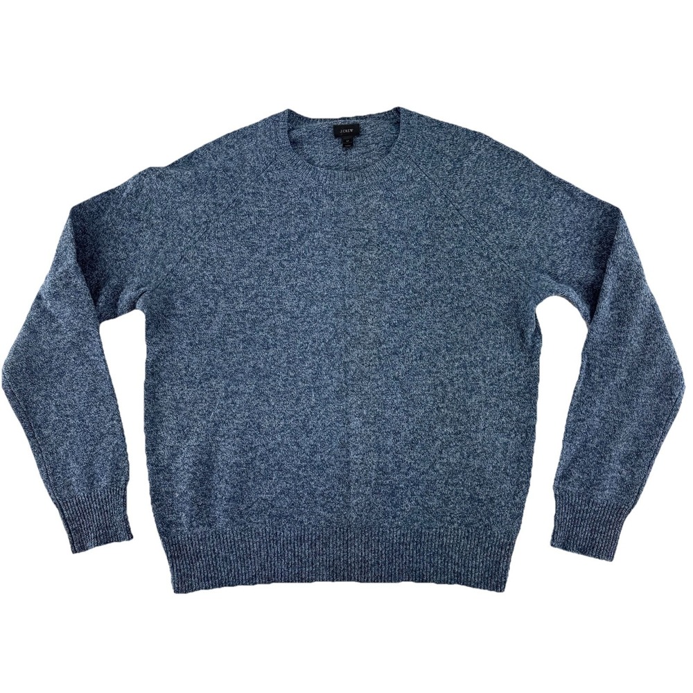 J. Crew 100% Lambs Wool Crewneck‎ Sweater Mens Medium Blue